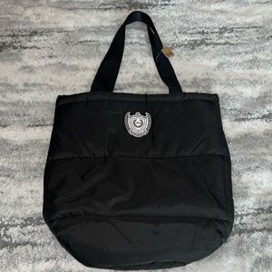 Pink Victoria's Secret Black Quilted Tote Bag